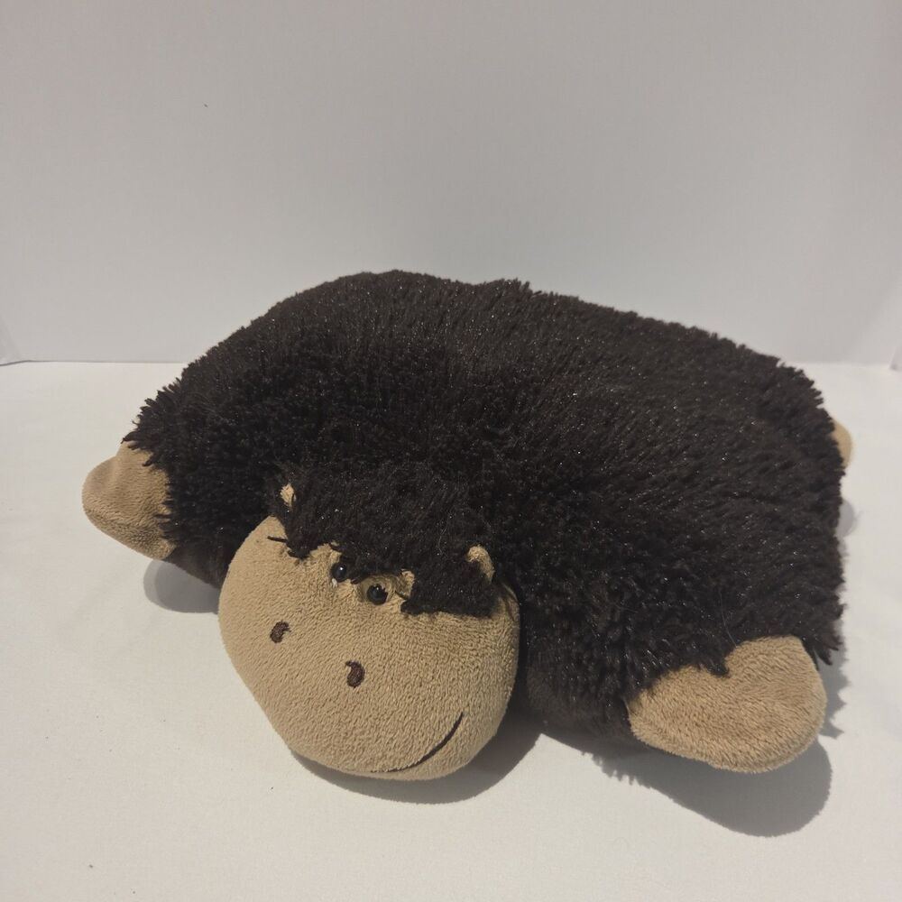 Pillow Pet Peewees Plush Silly Monkey Brown 12” Stuffed Animal Pillow